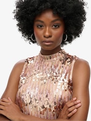 Superdry Pink Multi A-Line SL Sequin Mini Dress - Image 2 of 5