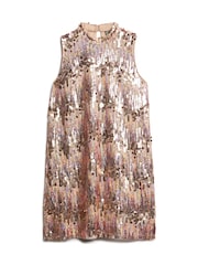 Superdry Pink Multi A-Line SL Sequin Mini Dress - Image 4 of 5