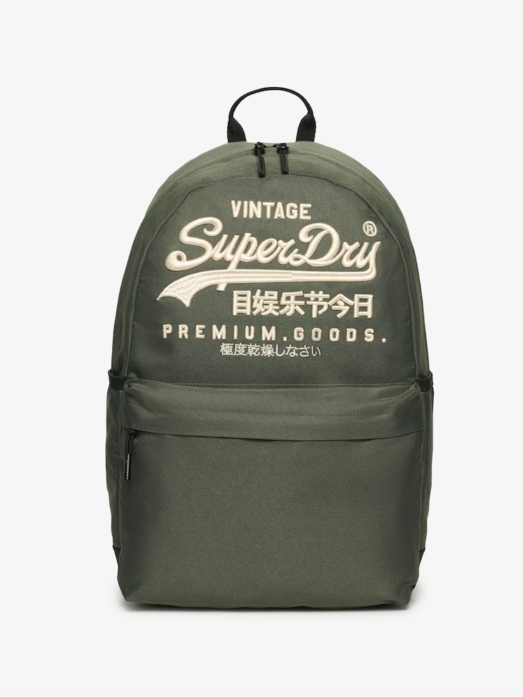 Superdry Laurel Khaki Heritage Montana 100% Cotton Bag - Image 1 of 6