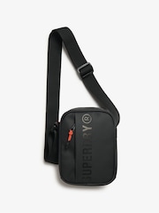 Superdry Black Tonal 100% Cotton Tarp Cross-Body Bag - Image 1 of 5