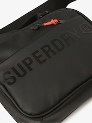 Superdry Black Tonal 100% Cotton Tarp Cross-Body Bag - Image 3 of 5