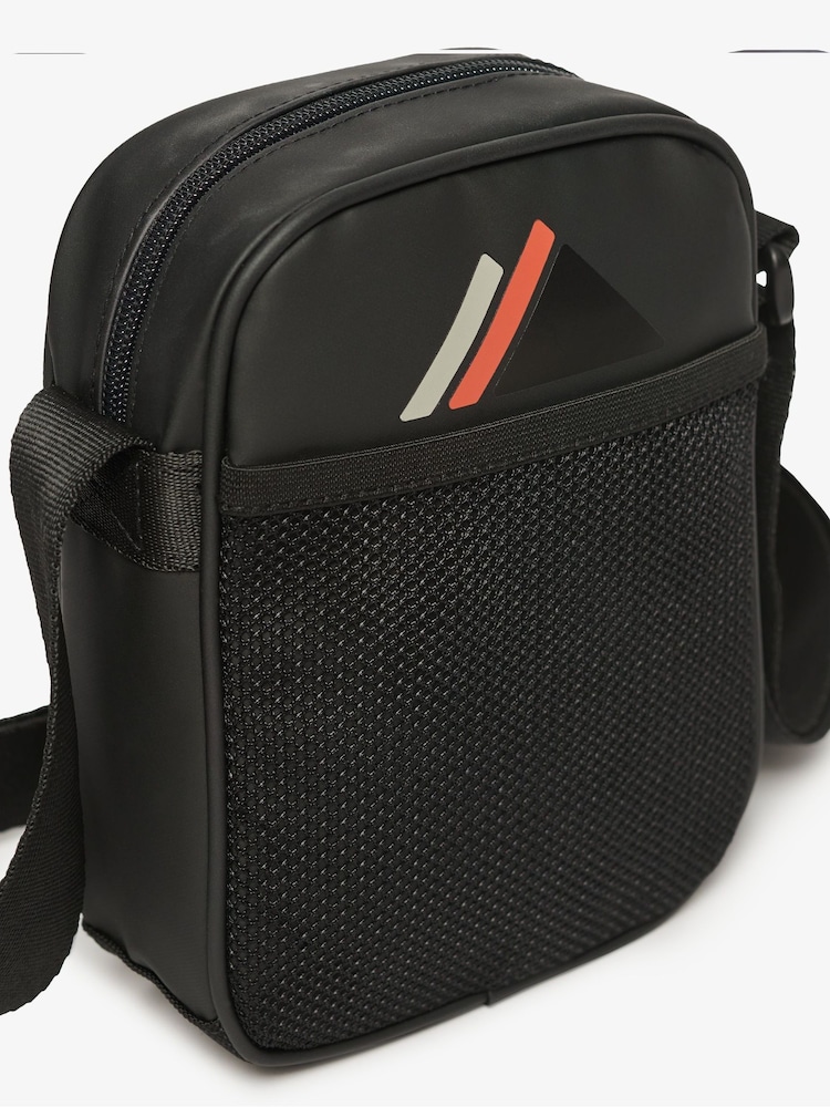 Superdry Black Tonal 100% Cotton Tarp Cross-Body Bag - Image 4 of 5