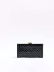 River Island Black Monogram Snaffle Cliptop Purse - Image 2 of 5