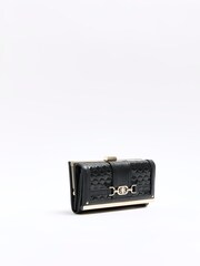 River Island Black Monogram Snaffle Cliptop Purse - Image 3 of 5
