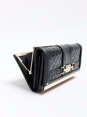 River Island Black Monogram Snaffle Cliptop Purse - Image 5 of 5