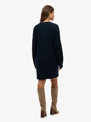 Superdry Dark Teal Twist Oversized V-Neck Jumper Dress - Image 2 of 6