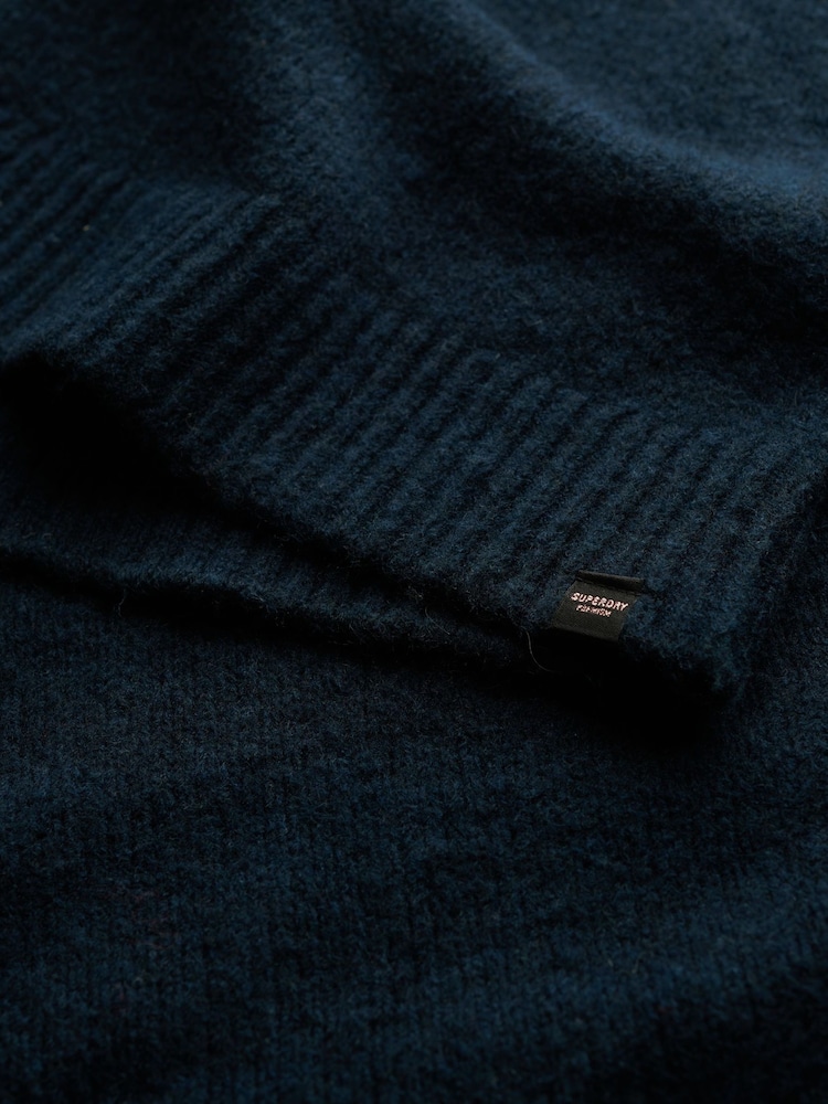 Superdry Dark Teal Twist Oversized V-Neck Jumper Dress - Image 6 of 6