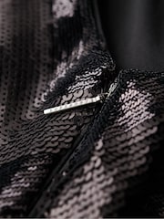 Superdry Black Deco Sequin Chevron Open Back Midi Dress - Image 5 of 5