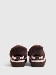 River Island Brown Snug Faux Fur Lined Slippers - Image 3 of 5