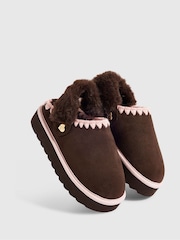 River Island Brown Snug Faux Fur Lined Slippers - Image 4 of 5