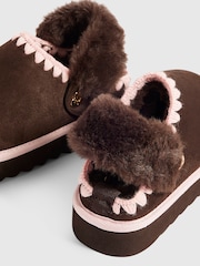 River Island Brown Snug Faux Fur Lined Slippers - Image 5 of 5