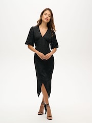 Superdry Black 100% Cotton Short Sleeve Midi Dress - Image 1 of 6