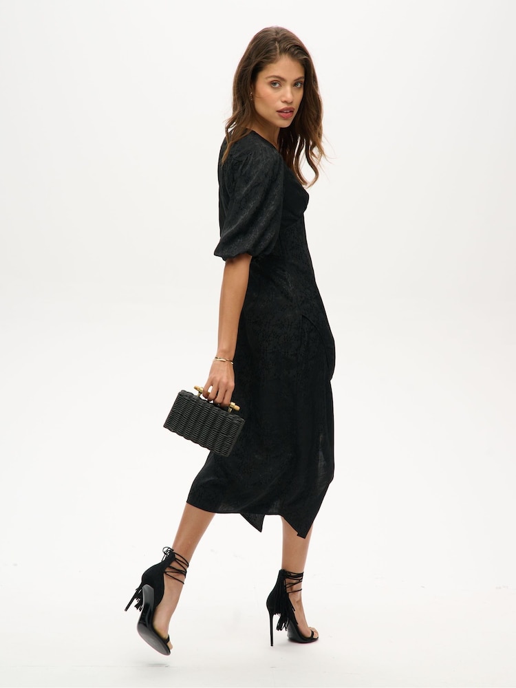 Superdry Black 100% Cotton Short Sleeve Midi Dress - Image 2 of 6
