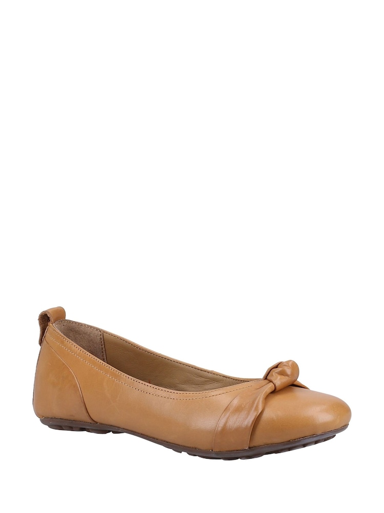 Hush Puppies Tan Brown Jada Knot Ballerinas - Image 2 of 4