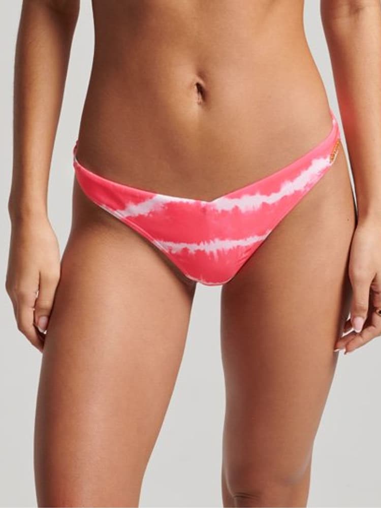 Superdry Pink Tie Dye Bikini Briefs - Image 1 of 6