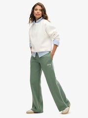 Superdry Laurel Khaki 100% Cotton Country Club Straight Joggers - Image 1 of 5