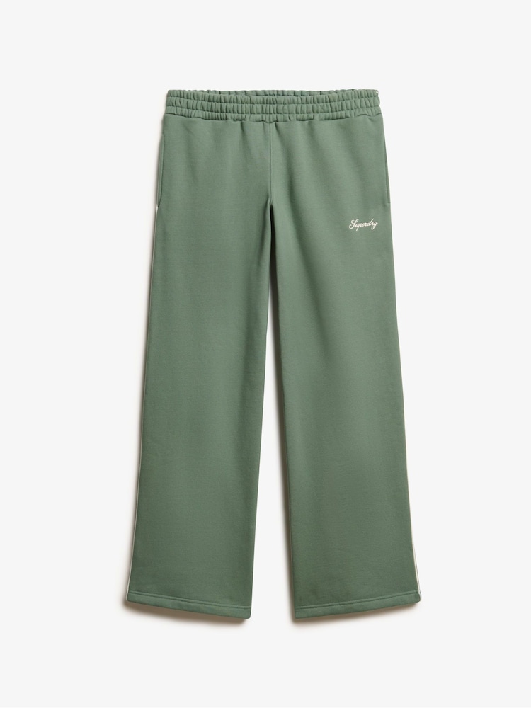 Superdry Laurel Khaki 100% Cotton Country Club Straight Joggers - Image 4 of 5
