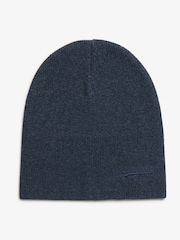 Superdry Richest Navy Marl 100% Cotton Essential Logo Knitted Beanie - Image 2 of 4