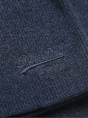 Superdry Richest Navy Marl 100% Cotton Essential Logo Knitted Beanie - Image 4 of 4