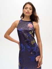 Superdry Deep Floral Japanese Shadow Printed Satin Maxi Dress - Image 3 of 7