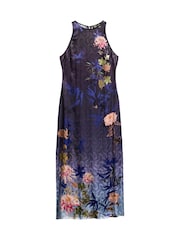 Superdry Deep Floral Japanese Shadow Printed Satin Maxi Dress - Image 5 of 7