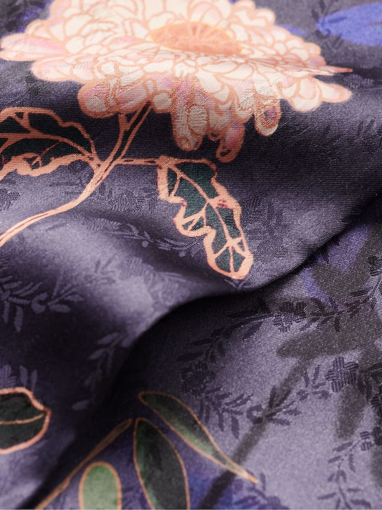 Superdry Deep Floral Japanese Shadow Printed Satin Maxi Dress - Image 7 of 7