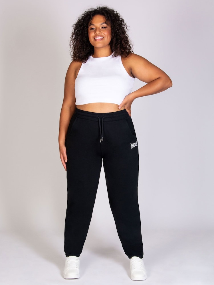 Pineapple Black Oversized Womens Pocket Cuffed Joggers - Image 4 of 4