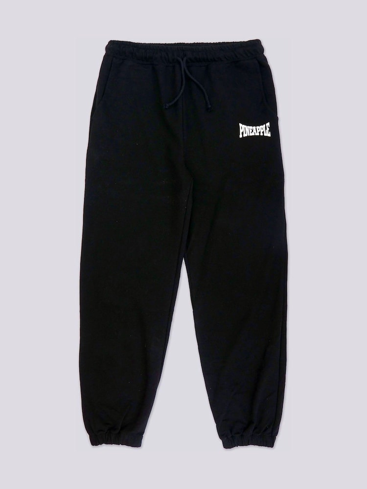 Pineapple Black Oversized Womens Pocket Cuffed Joggers - Image 6 of 6