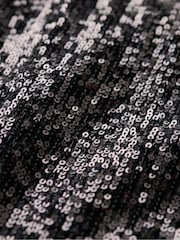 Superdry Black Plain Sequin Sequin A Line Mini Dress - Image 6 of 6