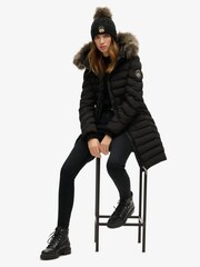 črna - Superdry 100% Cotton Cable Luxe Knit (bombažna kabelska pletenina) Čepica klobuki in kape; pokrivala - Slika 3 iz 4