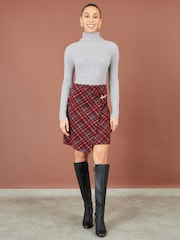 Minifalda cruzada de cuadros de Yumi - Imagen 1 de 3