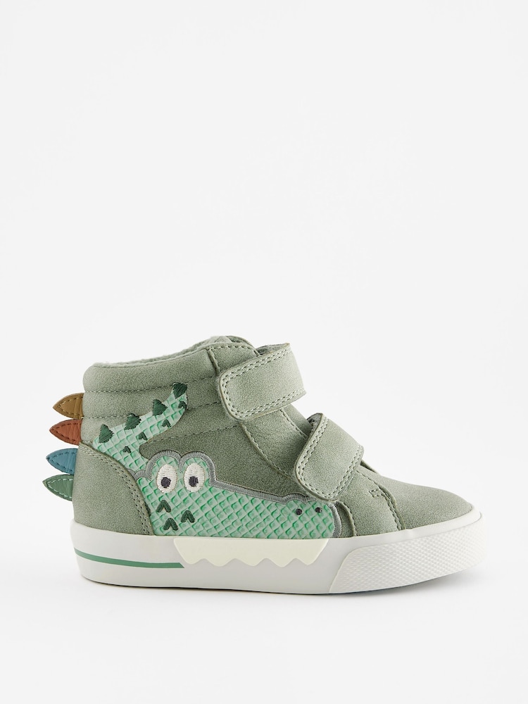 Zelena krokodil - Toplo obloženi High Top zapenjanje z ježkom Trenerji - Slika 2 iz 5 Zelena krokodil - Toplo obloženi High Top zapenjanje z ježkom Trenerji - Slika 2 iz 5