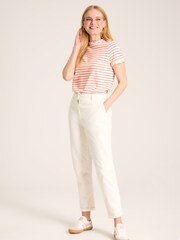 Joules Daisy Pink/Cream Short Sleeve Frilled Neck Top - Image 3 of 7
