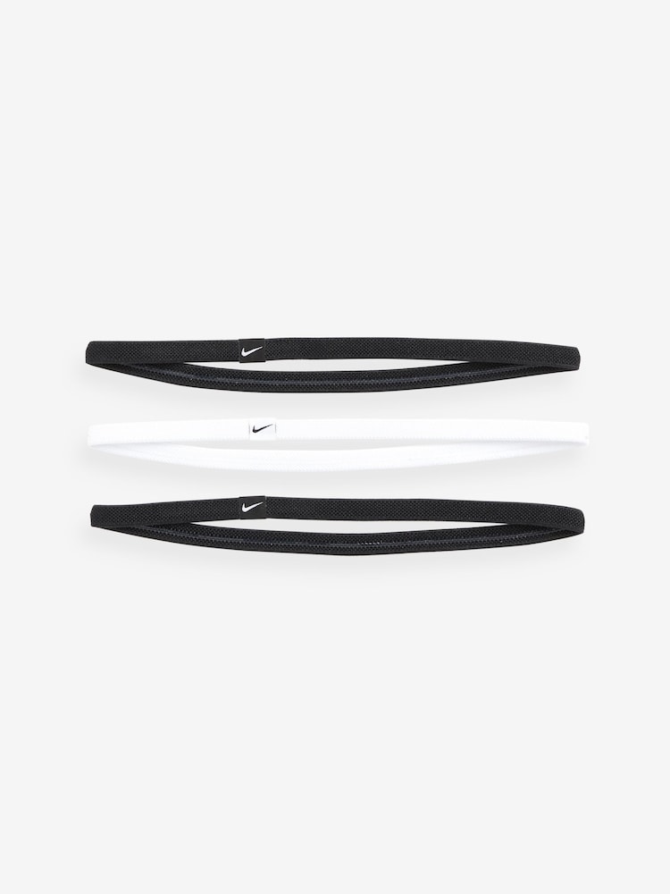 Nike Black/White Elastic 2.0 Headbands 3 Pack - Image 2 of 4