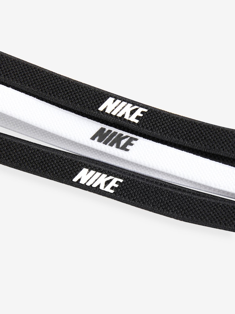Nike Black/White Elastic 2.0 Headbands 3 Pack - Image 4 of 4