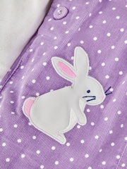 JoJo Maman Bébé Lilac Purple Bunny Appliqué Cord Dungarees & Top Set - Image 6 of 6