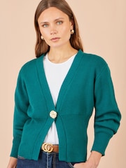 Yumi Blue Knitted Button Cardigan - Image 2 of 4
