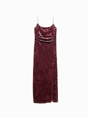 Superdry Maroon Crush Diamonte Velvet Maxi Dress - Image 2 of 3