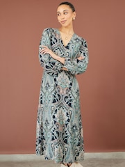 Yumi Green Paisley Print Midi Dress - Image 1 of 5
