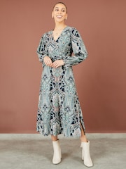 Yumi Green Paisley Print Midi Dress - Image 2 of 5