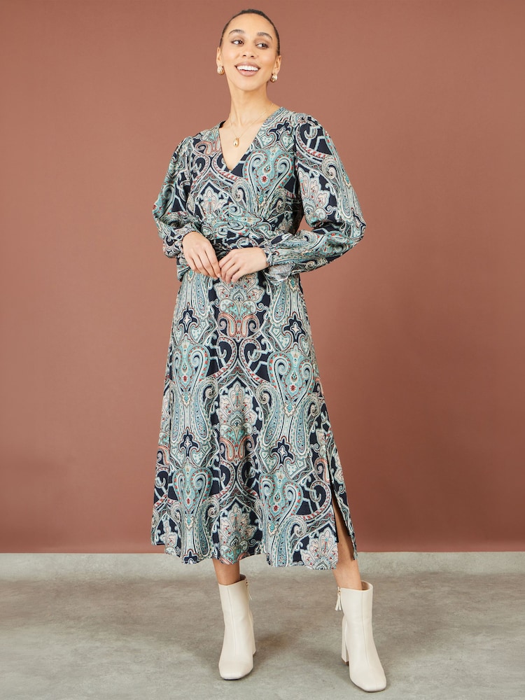 Yumi Green Paisley Print Midi Dress - Image 2 of 5