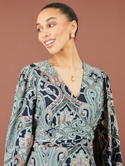 Yumi Green Paisley Print Midi Dress - Image 4 of 5