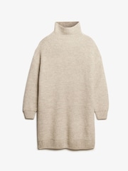 Superdry Light Grey Twist Chunky Rib Knit Jumper Dress - Image 5 of 6