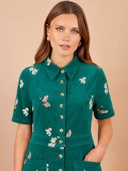 Yumi Blue Crane Embroidered Shirt Dress - Image 3 of 4
