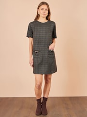 Yumi Brown Check Tunic Dress With Buckles - Image 2 of 5
