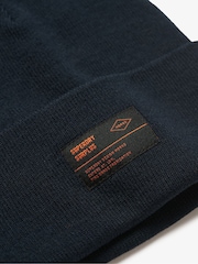 Superdry Eclipse Navy Surplus 100% Cotton Knitted Beanie Hat - Image 2 of 2
