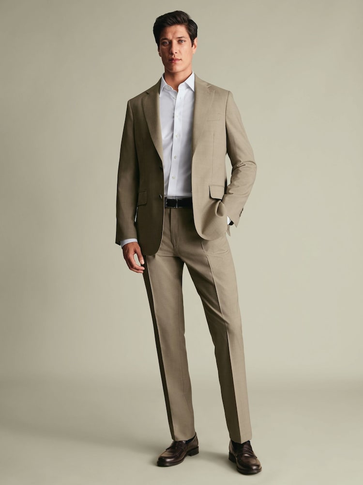 Charles Tyrwhitt Natural Ultimate Suit Trousers - Image 1 of 4