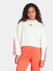 Weiß - adidas Sportswear Future Icons Sweatshirt mit 3 Streifen - Bild 1 von 6