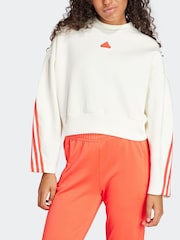 Weiß - adidas Sportswear Future Icons Sweatshirt mit 3 Streifen - Bild 3 von 6