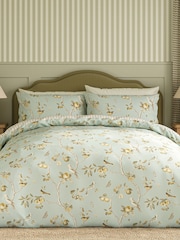 Sanderson Sage Ochre Fruit Avairy Floral Duvet Cover and Pillowcase Set - Image 2 of 4